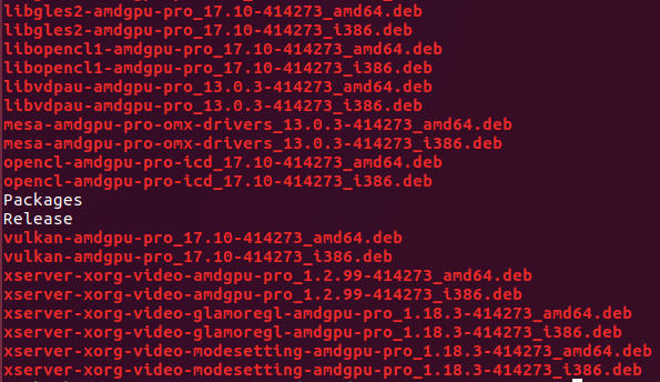 Packages that come with AMDGPU-PRO