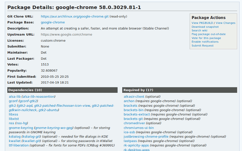 arch-linux-google-chrome-aur-snapshot
