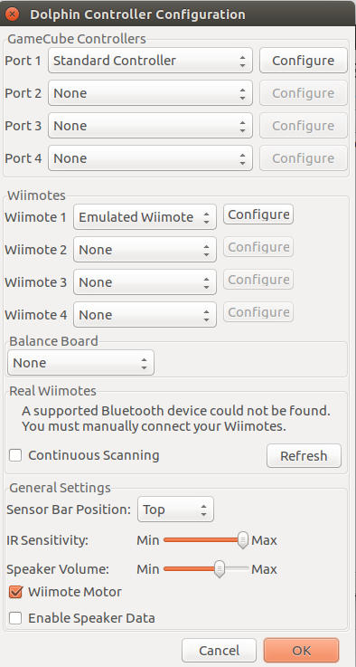 Dolphin Controller Settings