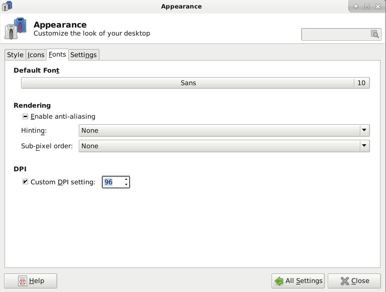 HiDPI XFCE Fonts