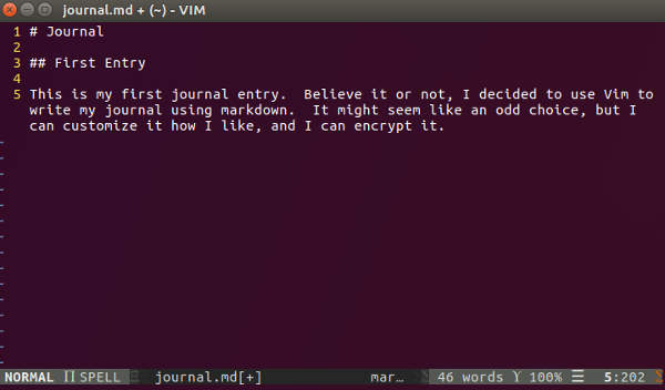 Vim Journal Linux Vim Journal Linux