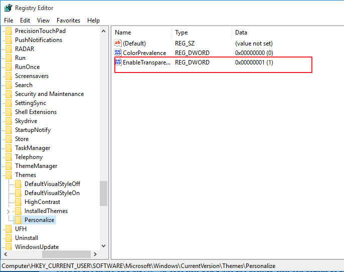 start-menu-transparency-personalize