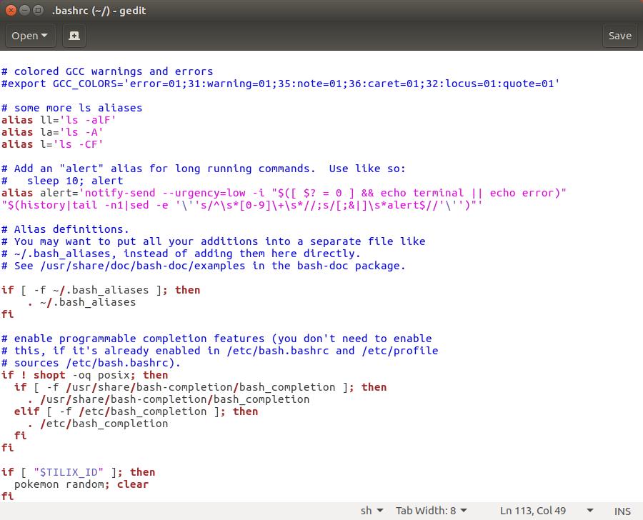 editbashrc1 Pokemon Terminal - Edit .bashrc