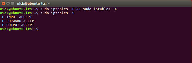 Iptables clear rules