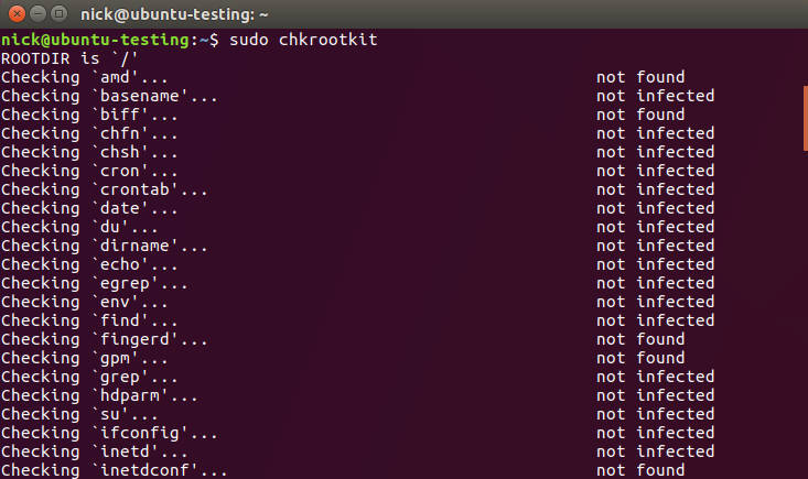 Chkrootkit on Linux