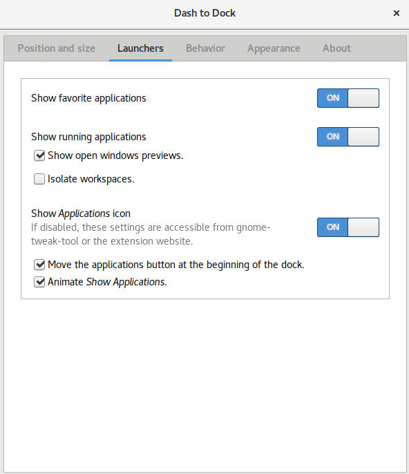 Dash To Dock Launchers