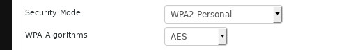 Choose WPA2 With AES Encryption Choose WPA2 With AES Encryption