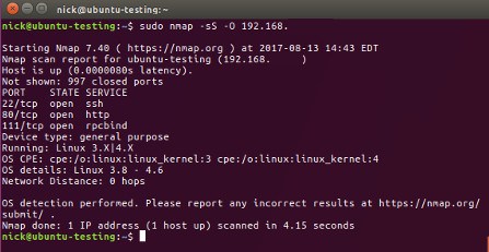 Scan for ports with NMAP Scan for ports with NMAP