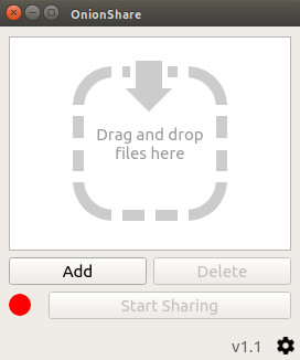 Onionshare Main Window Onionshare Main Window