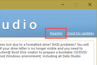 active-data-studio-click-register-link