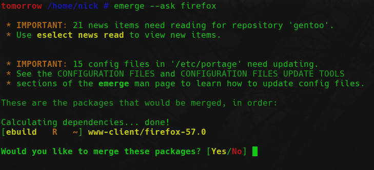 Install Software Gentoo
