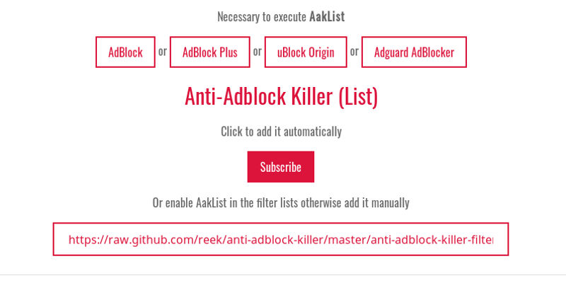Install Anti-Adblock Killer definition list Install Anti-Adblock Killer definition list