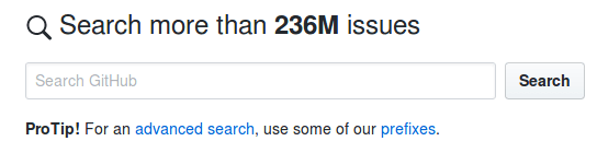 GitHub search