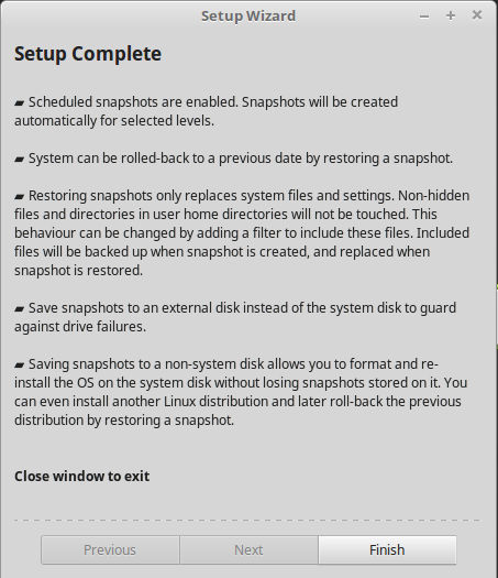 Complete Timeshift Setup