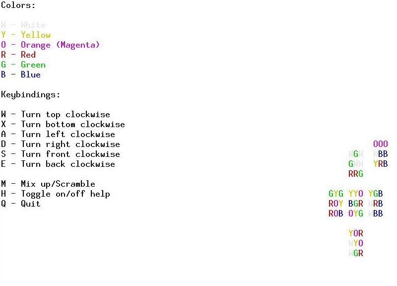 nrubiks starting screen