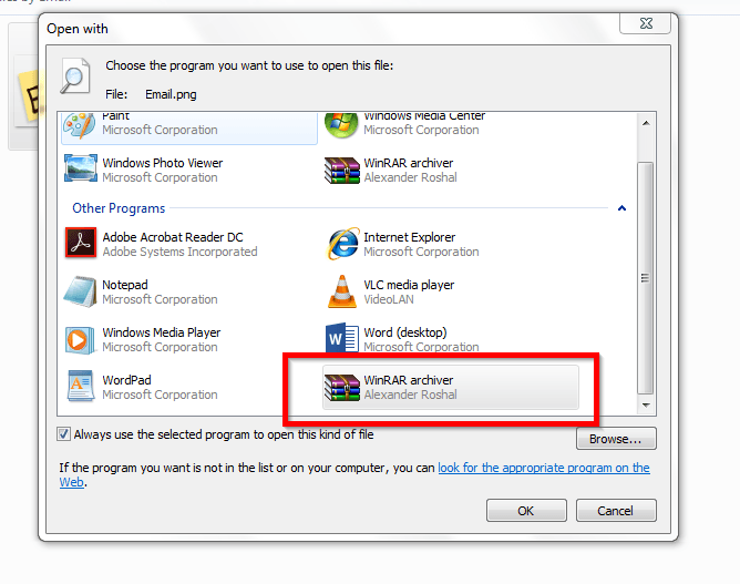 send-executable-files-by-email-winrar-clicked