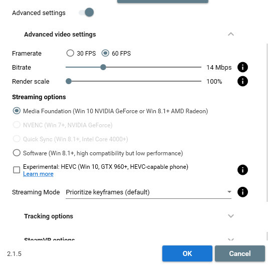 vridge-advanced-settings