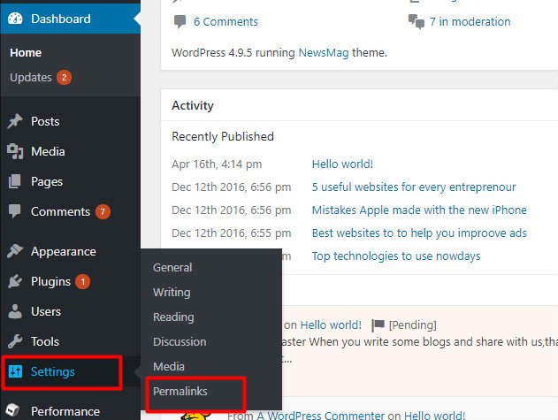 fix-wordpress-problems-dashboard-permalinks