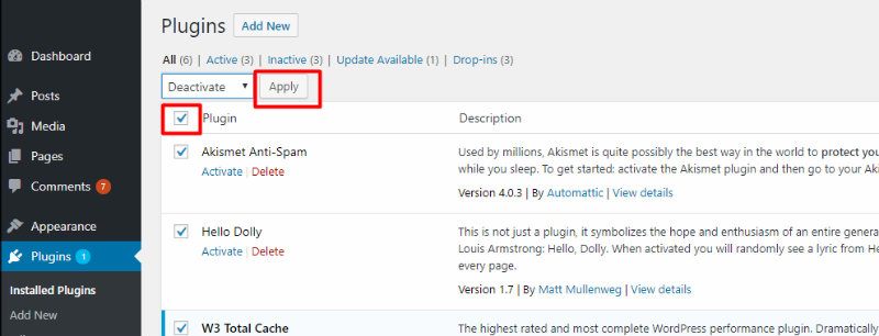 fix-wordpress-problems-installed-plugins-bulk-actions