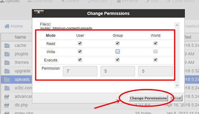 fix-wordpress-problems-change-permission