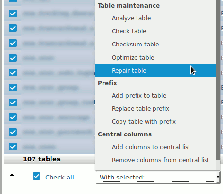 phpmyadmin-repair-tables