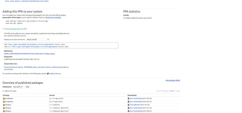Ubuntu Graphics PPA Ubuntu Graphics PPA