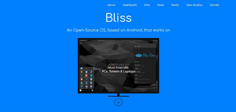 Bliss OS Website Snapshot