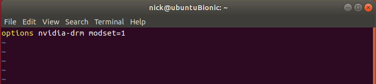 NVIDIA Modsetting Config