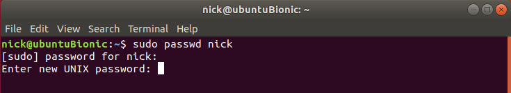 Change a user's password passwd
