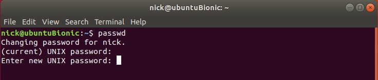 Chang your password passwd