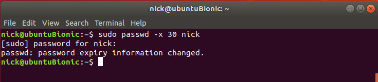 Set Password expiration length