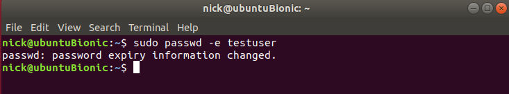 passwd set instant expire passwd set instant expire