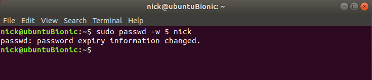 Remind the user about password expiration