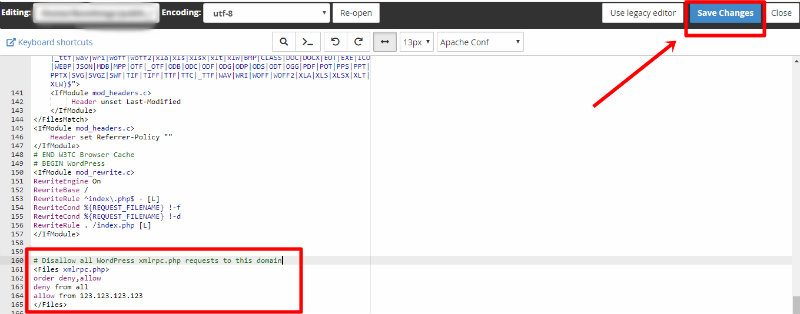 what-is-xmlrpc-htaccess-edit-save-changes
