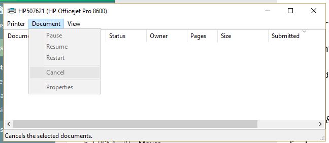 clear-printer-queue-documents