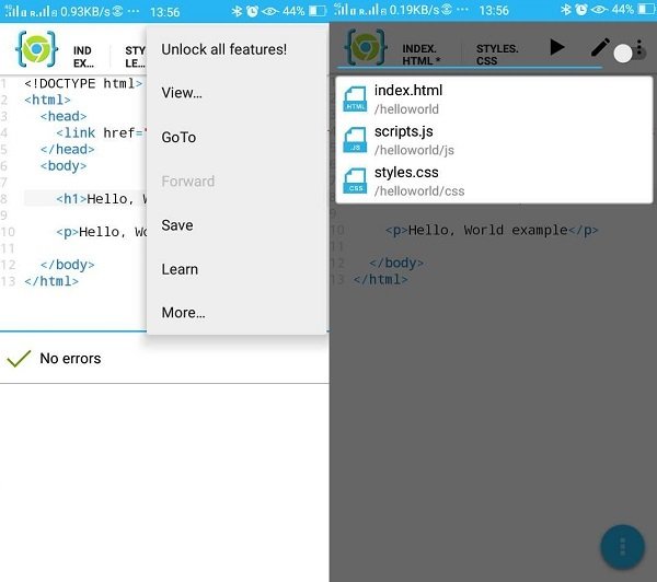 AIDE Web Screenshots for Mobile IDK