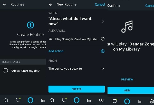 Creation of routines in Alexa Creation of routines in Alexa