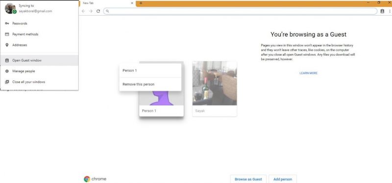 Adding Guest Mode and Temporary personas in Chrome browser