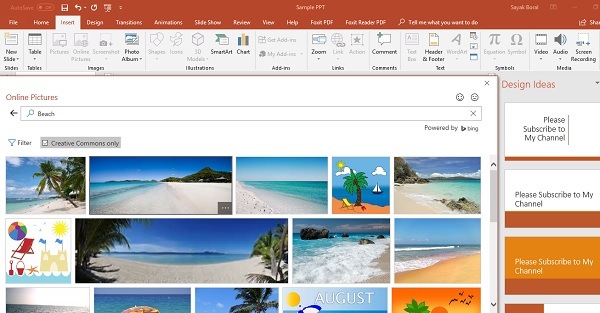 Insert online pics with PowerPoint 2010