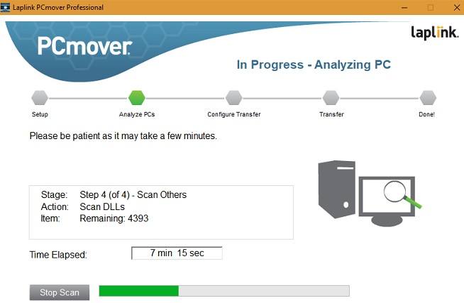 Scanning PCs in PCmover