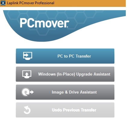Laplink PCmover's transfer options