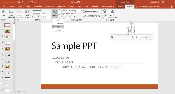 PowerPoint 2010 audio narration