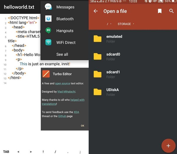 Turbo Editor screenshots for Android