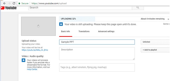 youtube-upload-unlisted-video