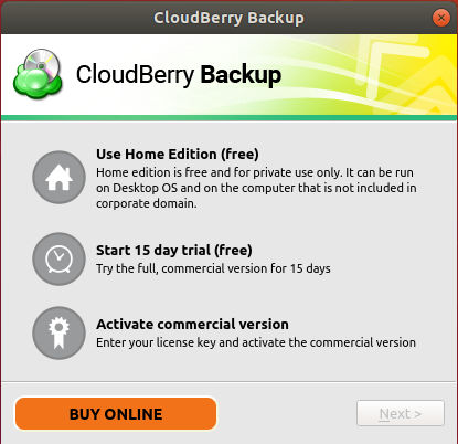 CloudBerry Backup License Tyoe