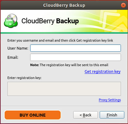 CloudBerry Backup Registration