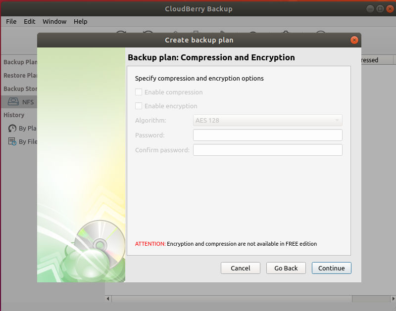 Encryption Isn't Available on the Free Version