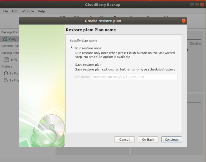 Name Your Restore Plan