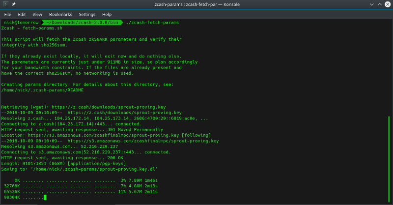 Fetch the Zcash Parameters Fetch the Zcash Parameters