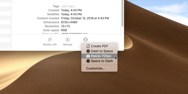 Creating and Using Quick Actions in macOS Mojave Featured Image